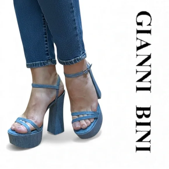 Denim Sandals NWT Gianni Bini Size 8 - Picture 1 of 7